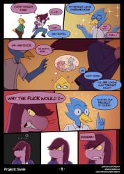 2025 alphys angry anthro beak berdly big_breasts blue_bird blue_body blue_feathers bottomwear breasts brown_bottomwear brown_clothing brown_pants clothing colored comic confusion cross-popping_vein deltarune denim denim_bottomwear denim_clothing dialogue dinosaur english_text eyewear feathers female furry glasses green_clothing green_jacket green_shirt green_t-shirt green_topwear group hair happy hi_res imagination jacket jeans long_hair male necktie pants pink_body pink_scales prehistoric_species profanity purple_clothing purple_hair purple_jacket purple_topwear question_mark realization reptile scales scalie shaded shirt sound_effects speech_bubble susie_(deltarune) t-shirt text thought_bubble time_skip topwear torn_bottomwear torn_clothing torn_jeans torn_pants undertale_(series) url white_clothing white_shirt white_t-shirt white_topwear wtperv yellow_beak yellow_body yellow_scales yellow_sclera