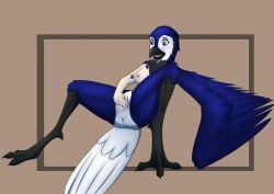 2016 anthro anus areola avian beak biped bird black_markings blue_body blue_eyes blue_feathers blue_jay blush bodily_fluids breasts colored corvid countershading feathers feet female finger_fuck fingering gender_transformation genital_fluids genitals human_to_anthro jay_(bird) looking_at_own_pussy markings masturbation mid_transformation mtf_transformation new_world_jay nipples non-mammal_breasts non-mammal_nipples non-mammal_pussy nude open_mouth oscine passerine pussy simple_background sitting sitting_on_ground solo species_transformation spread_legs spreading tail talons toes tomek1000 transformation vaginal_fluids vaginal_masturbation vaginal_penetration white_body white_countershading wings