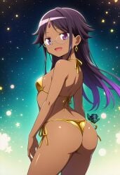 1girls 2025 ai_generated ass ass_focus black_hair bubble_ass bubble_butt butt_focus curvaceous curvy curvy_body curvy_female curvy_figure dark-skinned_female dark_skin female female_focus female_only human human_only light-skinned_female light_skin livia_medeiros long_hair looking_at_viewer looking_back madoka_worship magia_record:_mahou_shoujo_madoka_magica_gaiden magical_girl mahou_shoujo_madoka_magica puella_magi_madoka_magica purple_eyes voluptuous voluptuous_female