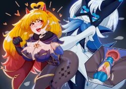 absurd_res anonymous_artist anthro big_breasts blush breasts clothed clothed_sex clothing cosplay duo erection fan_character female female_penetrated generation_9_pokemon genitals genshin_impact glace_(cris79x) hair hi_res horn human humanoid internal internal_vaginal interspecies knot legwear looking_at_another male male/female male_penetrating male_penetrating_female mammal meowscarada mihoyo mona_megistus nintendo nipples open_mouth penetration penile penile_penetration penile_spines penis penis_in_pussy pokemon pokemon_(species) pokephilia pussy sex simple_background smile stockings thigh_highs topwear uterus vaginal_penetration vaginal_penetration