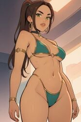 ai_generated arabian bikini bra breasts captain_fall green_bikini liza_burrel panties slave underboob