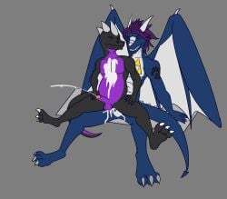 anal anal_knotting anal_sex anthro bodily_fluids cum cum_in_ass cum_inside cum_on_chest cumshot dinosaur dragon dromaeosaurid duo ejaculation fyreblazes genital_fluids hi_res knotting looking_pleasured male male/male mythological_creature mythological_scalie mythology penetration penile penile_penetration prehistoric_species reptile scalie theropod
