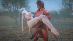 3d baldur's_gate_3 big_areola big_balls big_breasts big_penis datdude futa_on_futa futa_only futanari karlach shadowheart