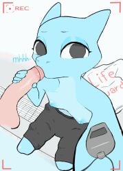 2d_animation animated anthro blue_body blue_nipples bottomwear breasts clothed clothing colored disembodied_penis duo faceless_character faceless_male fellatio female foreskin frame_by_frame genitals grey_eyes hi_res human humanoid humanoid_genitalia humanoid_penis kobold lifeguard looking_at_viewer loop male male/female mammal nipples oral partially_clothed penile penis penis_in_mouth pippus poolside recording recording_video retracted_foreskin scalie sex shirt shorts sitting small_breasts solo solo_focus stroking_penis t-shirt topwear whistle_(object)