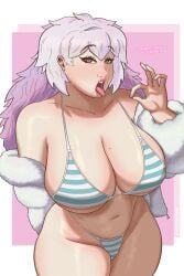 1girls background belly belly_button big_breasts big_thighs bikini bikini_bottom bikini_top bimbo bimbo_body bimbo_lips bimbofication bimbofied blowjob_gesture breasts cheetah cheetah_print color colored curvaceous curvaceous_female curvaceous_figure curvy curvy_body curvy_female curvy_figure curvy_hips dialogue digital_art digital_drawing digital_media digital_painting dominant dominant_female dreamsolvent ear_piercing ear_ring earrings fellatio fellatio_gesture female female_only full_color fur_coat gooner goonette gooning heart heart-shaped_pupils heart_eyes implied_blowjob implied_handjob jerkmate long_hair looking_at_viewer love messy_hair milf milfification mole mole_on_breast mole_under_mouth oral original_character original_characters painted_nails piercing piercings pink pink_lipstick solo striped_bikini tease teasing teasing_viewer text thick_thighs thighs tongue tongue_out voluptuous voluptuous_female