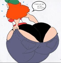 booty_problems cant_fit inconvenient_ass inconvenient_butt inner_workings jeans kate_(inner_workings) red_hair redhead_female sexy_struggle struggle struggling struggling_to_fit tight_fit tight_jeans too_thicc too_thicc_to_fit wardrobe_malfunction