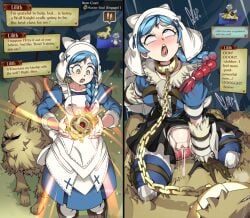 1girls ahe_gao beastiality blue_hair captain_kirb captainkirb chain_leash chains cum cum_in_pussy cum_inside english_text fire_emblem fire_emblem_fates leashed_to_another lilith_(fire_emblem) multicolored_hair nintendo red_hair text vaginal_penetration wolf yellow_eyes zoophilia