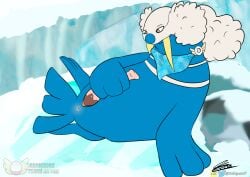 absurd_res feral frozen_lake frozen_landscape generation_3_pokemon hi_res ice looking_down lying lying_on_ground male male_feral masturbation nintendo on_ground on_side outside pokemon pokemon_(species) pokemon_mystery_dungeon solo spike_chunsoft walrein
