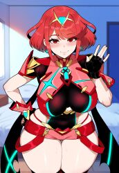 1girls ai_generated ass big_breasts breasts female female_focus hips huge_ass huge_breasts large_breasts light-skinned_female looking_at_viewer pyra red_eyes red_hair smiling thick_thighs thighs wide_hips xenoblade_chronicles_2
