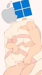 arm_support arms_around_neck big_breasts bow cum cum_in_pussy cum_inside edit faceless_character faceless_female faceless_male flawsystyle hand_on_butt heart heart_symbol logohumans mac_(logohumans) muscles muscular muscular_male penis penis_in_pussy straight tagme windows_(logohumans) wrapped wrapped_breasts wrapped_up wrappings