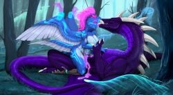 anthro anthro_on_feral anthro_penetrated areola avian beak big_breasts bird blue_areola blue_cum bodily_fluids breasts claws closed_eyes colored_cum corvid corvus_(genus) cowgirl_position crow cum cum_in_pussy cum_inside cum_on_own_wings cum_on_self cum_on_wings digital_media_(artwork) dragon duo feathers female female_on_feral female_penetrated feral feral_penetrating feral_penetrating_anthro forest forest_sex from_front_position genital_fluids genitals glowing glowing_abdominal_bulge glowing_cum glowing_hair glowing_markings glowing_tongue grey_horn hair hand_holding hi_res horn interspecies intimate ishiru kaenrae_obscuro_(valdusaetherius) kiss_on_lips kissing large_wings leaking_cum long_tail lying male male/female male_penetrating male_penetrating_female mammal markings mythological_creature mythological_scalie mythology nipples nude on_another on_back on_bottom on_top oscine passerine penetration penile plague_worldshield_(plagueworldshield) plant purple_body purple_cum purple_scales purple_tongue quadruped scales scalie sex silver_horns size_difference stomach_bulge tail teeth tongue tree unusual_bodily_fluids unusual_cum unusual_genital_fluids vaginal_penetration vaginal_penetration wings zoophilia