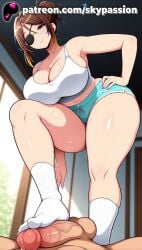1boy 1girls 2025 ai_assisted ai_generated anime artist_name attack_on_titan balls belly big_breasts big_chest big_penis blurry blurry_background bra breasts brown_eyes brown_hair bust busty chest cleavage clothed_female clothed_female_nude_male cock cum depth_of_field dick erection eyepatch feet_fetish female female_focus femdom foot_fetish foot_play footjob foreskin hand_on_hip hange_zoe hanji_zoe hi_res high_quality high_resolution highres huge_cock indoors kneehighs large_breasts large_penis male nail_polish patreon patreon_username penis precum shingeki_no_kyojin short_hair skypassion smile socks solo_focus stable_diffusion straight sunglasses tank_top testicles thick_thighs thighs toejob uncensored uncircumcised veins veiny_penis watermark white_bra white_legwear white_tank_top window
