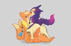 2025 anthro anus ass backsack balls black_body black_fur blue_body blue_fur blush blush_lines closed_eyes cometdragonite dipstick_tail duo erection fan_character fin floatzel fur fur_markings generation_4_pokemon generation_8_pokemon genitals grey_background heart_symbol hi_res hisuian_form hisuian_typhlosion kissing knot knotted_penis male male/male markings nintendo nude nude_male orange_body orange_fur penis pink_body pink_fur pokemon pokemon_(species) purple_body purple_fur regional_form_(pokemon) simple_background sitting tail tail_markings tan_body tan_fur yellow_body yellow_fur