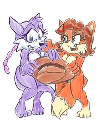 anthro barefoot breasts canine coffeecup_(artist) color female female_only fiona_fox fox fur furry hat interspecies multiple_females nicolette_the_weasel nude sonic_(series) sonic_the_hedgehog_(archie) sonic_the_hedgehog_(comics) sonic_the_hedgehog_(series) standing tagme