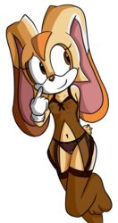 anthro clothes color cream_the_rabbit female female_only front_view fur furry gloves magnum3000 nipples rabbit smile solo sonic_(series) tagme