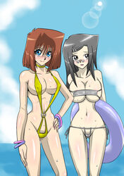 clothes day female female_only human multiple_females multiple_girls outdoors reiko_morikita skimpy_clothes standing straw_(artist) tagme tea_gardner yu-gi-oh!