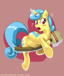 anus ass broom equine friendship_is_magic horn lemon_hearts looking_behind magic mew_(artist) my_little_pony open_mouth pussy solo unicorn