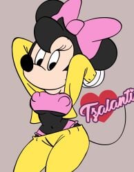 anthro arms_up blackmercurius_(artist) breasts costume disney female furry minnie_mouse mouse pinup solo standing tzalanti_(artist)