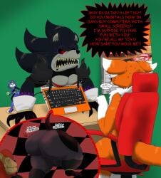 alythewolfcat ampelius anthro ass balls barefoot big_balls big_bulge big_butt black_claws bulge cape claws clothing coming_from_portal computer demon disc eldritch_humanoid electronics english_text eulipotyphlan feet femboy genitals hedgehog hi_res huge_balls huge_butt hyper hyper_balls hyper_genitalia krystal krystal_(star_fox) laptop male mammal nintendo nude sally.exe sega solo sonic.exe sonic.exe_(creepypasta) sonic_(series) sonic_the_hedgehog_(series) sound_effects star_fox text thick_thighs xohar