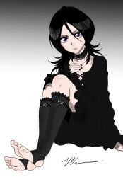 black_hair bleach e-girl female full_body kuchiki_rukia medium_hair short_hair solo