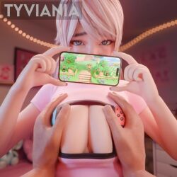 1boys 1girls 3d animated big_breasts breasts female male sound tagme tyviania video