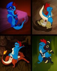 charmeleon color croconaw eeveelution fire fur furry_ears furry_tail hot-gothics nintendo pokémon_(species) pokemon pokemon_(species) sandshrew sex tail tail_fire toxicroak umbreon