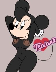 anthro arms_up ass blackmercurius_(artist) breasts disney female furry minnie_mouse mouse nipples pinup pussy solo standing tzalanti_(artist)