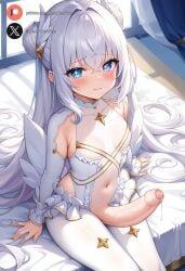 1futa ai_generated azur_lane blue_eyes dickgirl futa_only futanari le_malin_(azur_lane) roxygtf