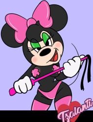 anthro blackmercurius_(artist) bondage breasts costume disney female furry looking_at_viewer minnie_mouse nipples pinup standing tzalanti_(artist) whip