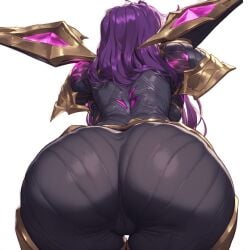 1female 1females 1girls 1woman ai_generated ass ass_focus back_view big_breasts breasts butt_focus cameltoe female kai'sa league_of_legends outdoor outdoors purple_eyes purple_hair riot_games thick_ass video_game video_games