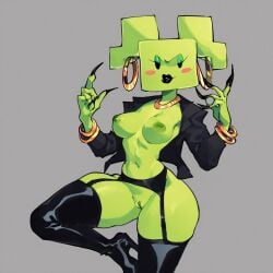 ai_generated anthro black_lipstick gold_jewelry mimi_(super_paper_mario) mommy_mearest_(cosplay) thigh_boots