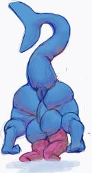 2023 2_penises anus ass balls big_balls big_butt big_penis blue_body blue_tail bodily_fluids cum cum_pool digital_media_(artwork) diphallia diphallism eeveelution feral generation_1_pokemon genital_fluids genitals huge_balls huge_cock male multi_genitalia multi_penis nintendo penis pokemon pokemon_(species) quadruped rear_view simple_background solo sushiamazing tail thick_thighs vaporeon vappy_(sushiamazing) vein veiny_penis white_background