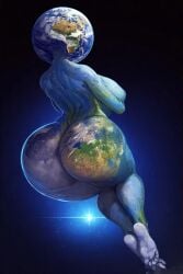 1girls anthro anthrofied big_ass block breasts earth feet female humanoid inanimate_object object_head planet space thicc thicc_thighs tits