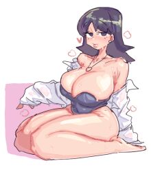 1girls 2022 alternate_breast_size ass big_breasts blush breasts brown_eyes curvaceous earrings feet female female_only heart huge_breasts human labcoat large_breasts leebongchun legs lips lipstick mature mature_female meaty_thighs nintendo one-piece_swimsuit pale-skinned_female pale_skin pearl_earrings philena_ivy plump plump_thighs pokemon pokemon_professor pokemon_rgby professor_ivy_(pokemon_anime) purple_eyes purple_hair seiza shiny_skin short_hair sitting solo solo_female sweat thick_thighs thighs thighs_together wet_clothes