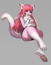 1girls animal_ears anthro breasts clothed clothing female fur furry furry_only red_eyes red_hair shorts small_breasts solo solo_female tagme tail toe_beans toebeans woobin94