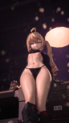 3d gloves khaalida luciana_de_montefio panties small_breasts sweater wide_hips wink zenless_zone_zero