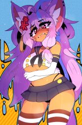 artist_self-insert big_breasts breasts dark-skinned_female dark_skin female furry huge_breasts marysquid tagme thick_thighs underboob wide_hips