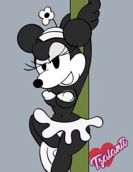 anthro blackmercurius_(artist) breasts disney female furry minnie_mouse mouse pinup pole posing solo standing tzalanti_(artist)