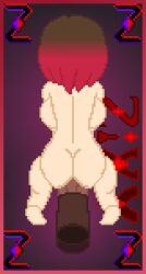 ass behind_view bete_noire betty_noire big_breasts big_breasts big_penis brown_hair glitchtale naked nude pixel pixel_art red_hair short_hair zixy