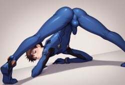 1boy ai_generated jack-o_pose male_only neon_genesis_evangelion penis shinji_ikari