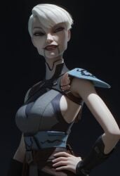 ai_generated asajj_ventress clone_wars duchess_eugene markings pale-skinned_female pale_skin smile stable_diffusion star_wars tagme white_hair