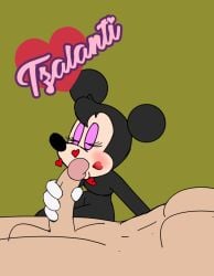 1boy 1girls anthro blackmercurius_(artist) breasts disney female furry handjob holding_penis human_on_anthro kissing licking male_human/female_anthro masturbation minnie_mouse mouse straight tzalanti_(artist) walt_disney