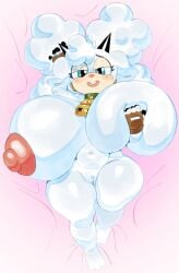 angstrom anthro bell blue_eyes exposed_pussy gloves horns lanolin_the_sheep large_areolae large_breasts nude sheep smile sonic_(series) sonic_the_hedgehog_(comics) sonic_the_hedgehog_(idw) sonic_the_hedgehog_(series) thick_thighs white_fur white_hair