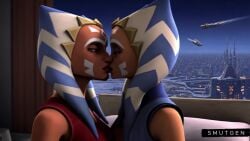 ahsoka_tano ai_generated alien_girl animated clone_wars clone_whores coruscant incest kissing lesbian_kiss making_out no_sound orange_skin selfcest smutgen star_wars tagme togruta twincest twins video yuri