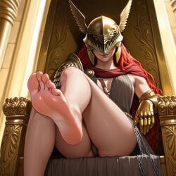 ai ai_generated elden_ring feet feet_up lewd malenia_blade_of_miquella room sexy throne