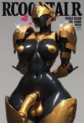 about_to_cum ai_generated big_ass big_breasts black_body civitai cover_page cum cum_drip cum_dripping dripping_cum futa_focus futa_only futanari hands_behind_back heart horsecock horsecock_futanari ihatethemic large_breasts magazine magazine_cover robot robot_girl robot_humanoid robot_joints solo solo_focus solo_futa tagme testicles thick_ass thick_thighs twitching_penis wide_hips