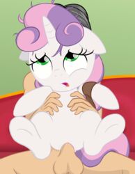 1boy1girl animal animated cutie_mark_crusaders friendship_is_magic furry hair_on_head my_little_pony ohohokapi penetration pussy pussy_juice smaller_female sweetie_belle_(mlp)