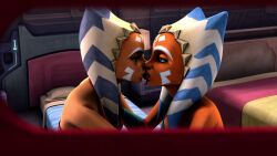 ahsoka_tano ai_generated alien_girl clone_wars incest kissing lesbian_kiss making_out orange_skin peeping peeping_tom selfcest smutgen star_wars togruta twincest twins voyeur voyeurism yuri