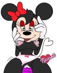 anthro blackmercurius_(artist) breasts condom disney female furry minnie_mouse penis pussy toony tzalanti_(artist) underwear vaginal_penetration