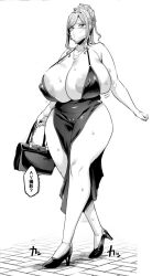 1girls ahe_gao chubby chubby_female collar female huge_breasts looking_at_viewer milf navel nipples obui plump plump_ass plump_thighs pubic_hair solo tongue tongue_out whore